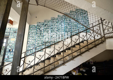 Photo of former prisoners along stairs in Memorial of the victims of communism and of the Resistance in Sighet Romania Stock Photo