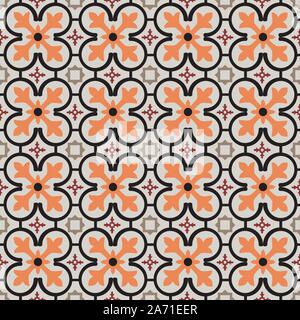 Orange and blue seamless geometrical patterns, vintage textures. Stock Vector