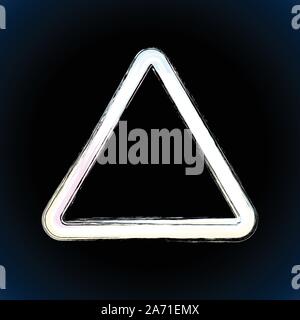 White brush painted ink triangle Stock Vector
