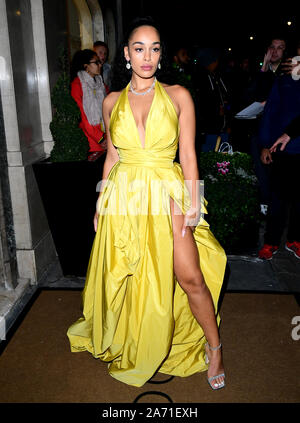 Jorja Smith attending the Harper's Bazaar Women of the Year Awards at Claridges Hotel, London. Stock Photo