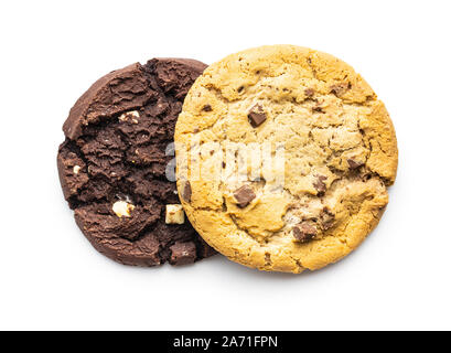 Sweet chocolate cookies isolated on white background. Stock Photo