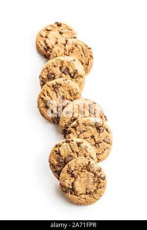 Sweet chocolate cookies isolated on white background. Stock Photo