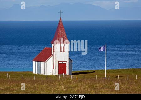 Church in Hellnar, Snaefellsnes Peninsula, West Iceland, Iceland Stock Photo