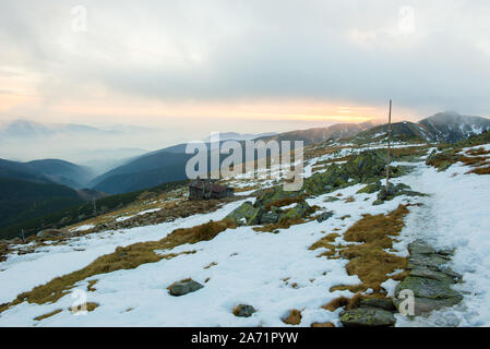 First snow on the mountains, Low Tatras, Chopok, central Slovakia Stock Photo