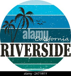 RIVERSIDE CALIFORNIA, SLOGAN PRINT VECTOR on a white background Stock Vector