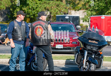 Bikers talking Stock Photo