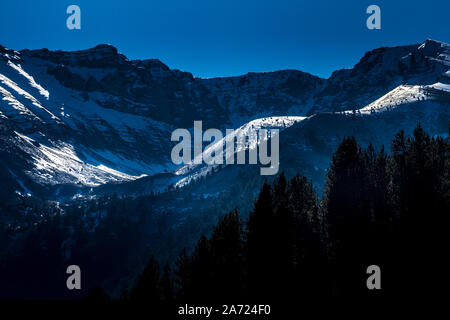 Olympus mount, the mountain of the ancient Greek gods, in Pieria region, central Madeconia, Greece. Stock Photo