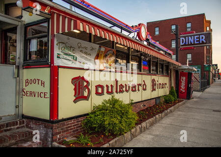 The Boulevard Diner on Shrewsbury Street in Worcester, MA Stock Photo ...