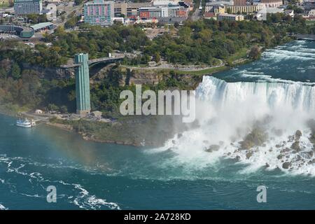 Niagara Falls on the boarder between the United States of America and Canada Stock Photo