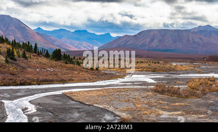 Scenic View at Savage River in Denali National Park Stock Photo
