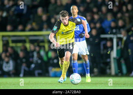 Burton Upon Trent, UK. 29th Oct, 2019. Nathan Broadhead of Burton Albion (9) during the EFL Carabao Cup round of 16 match between Burton Albion and Leicester City at the Pirelli Stadium, Burton upon Trent, England. Photo by Mick Haynes. Editorial use only, license required for commercial use. No use in betting, games or a single club/league/player publications. Credit: UK Sports Pics Ltd/Alamy Live News Stock Photo