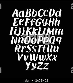 Hand drawn typeface set. Typography alphabet vector illustration Stock Vector