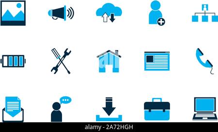 internet of things collection icons blue style vector illustration Stock Vector