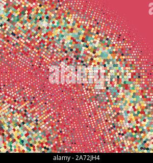 Flat colored ornament with retro halftone dots Stock Vector