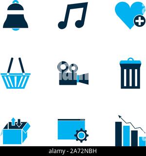 internet of things collection icons blue style vector illustration Stock Vector