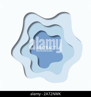 3D abstract blue wave background with paper cut shapes. layout for business presentations, flyers, posters. Eps10. Stock Vector