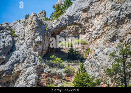 An overlooking landscape of Gates of the Mountain in Helena National Forest, Montana Stock Photo