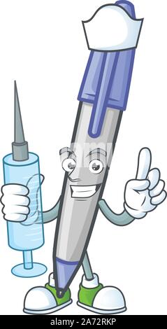 Nurse blue ballpoint isolated on white background Stock Vector