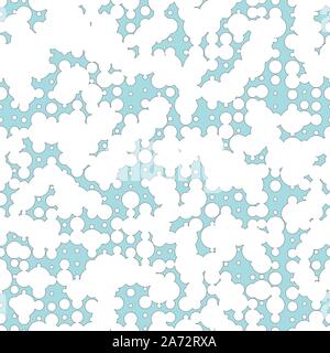 White rounds clouds on skyblue background, vector seamless pattern texture Stock Vector