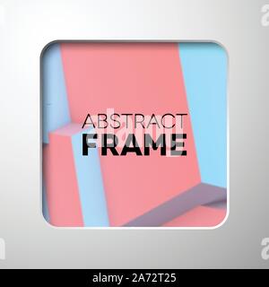 Abstract frame with rose quartz and serenity cubes Stock Vector