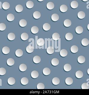 seamless vector polka dot pattern with papercut snowballs in cold calm colors Stock Vector