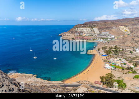 Landscape with Playa de Tauro beach on Gran Canaria, Spain Stock Photo