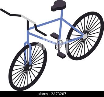 Blue bicycle icon, isometric style Stock Vector