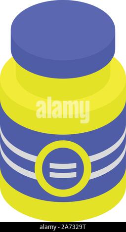 Mustard jar icon, isometric style Stock Vector