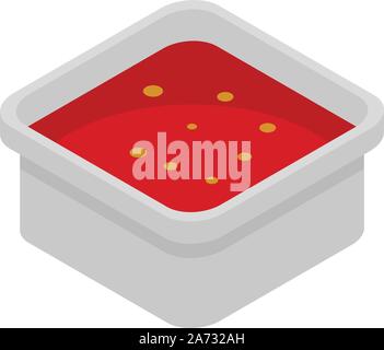 Red sauce icon, isometric style Stock Vector