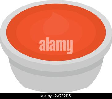 Herb tomato sauce icon, isometric style Stock Vector