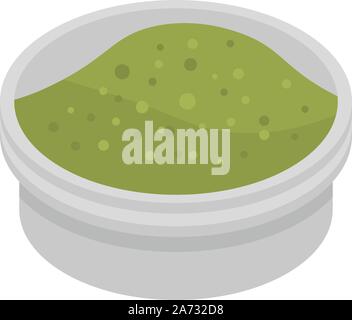 Green sauce icon, isometric style Stock Vector