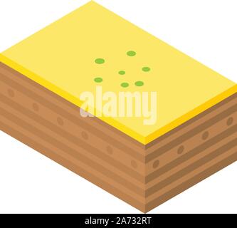 Turkish cake icon, isometric style Stock Vector
