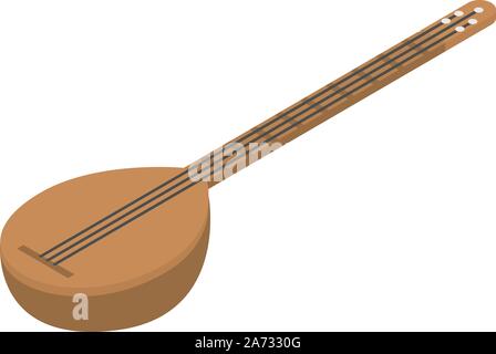 Turkish musical instrument icon, isometric style Stock Vector