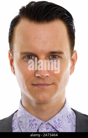 Face of young handsome businessman in formal clothing Stock Photo