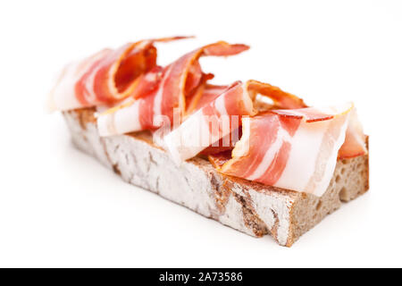 A bread with bacon isolated on white background Stock Photo