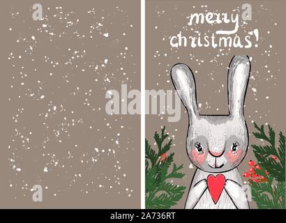 Winter cozy postcard. Hugge style. Merry Christmas . Stock Vector