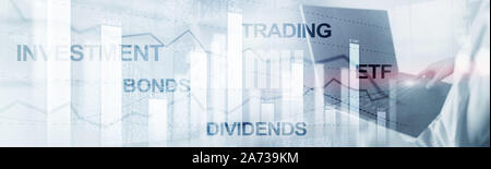 Bonds dividends concept. Abstract Business Finance Background Banner. Stock Photo