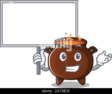 Bring board cauldron with in the isolated cartoon Stock Vector