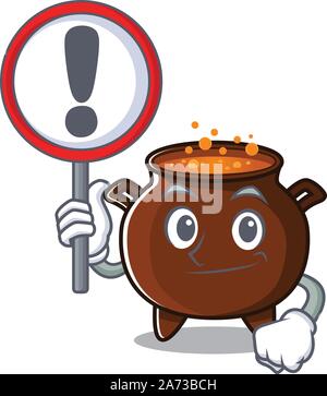 With sign cauldron with in the isolated cartoon Stock Vector