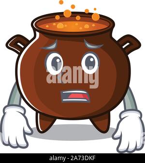 Afraid cauldron toy in the character shape Stock Vector