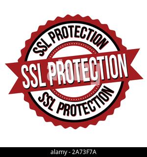 SSL protection label or sticker on white background, vector illustration Stock Vector