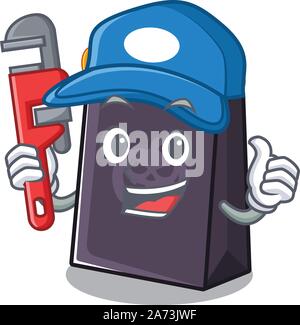 Plumber halloween bag with the mascot shape Stock Vector