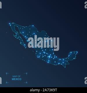 Mexico map with a dotted pattern vector illustration Stock Vector Image ...
