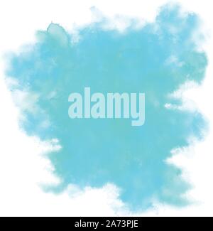 Blue and green watercolor background. Abstract vector paint splash, isolated on white backdrop. Aquarelle texture. Illustration of water, sea or sky. Stock Vector