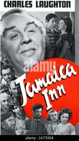 CHARLES LAUGHTON as Sir Humphrey Pengallan LESLIE BANKS EMLYN WILLIAMS ROBERT NEWTON and MAUREEN O'HARA  in JAMAICA INN 1939 director ALFRED HITCHCOCK novel DAPHNE DU MAURIER screenplay Sidney Gilliat Joan Harrison and J.B. Priestley producer Erich Pommer Mayflower Pictures Corporation / Associated British Picture Corporation (ABPC) Stock Photo