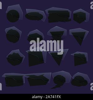 icons with glass Stock Vector