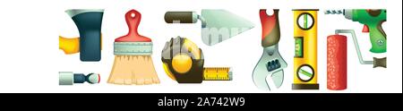 builders icons background Stock Vector