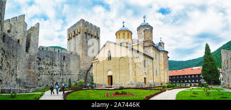 Medieval monastery Manasija near city of Despotovac in Serbia. Stock Photo