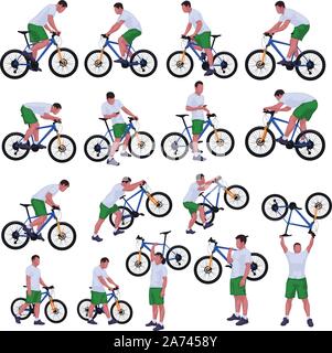 cyclist set 01 Stock Vector