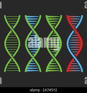 dna set colored 01 Stock Vector